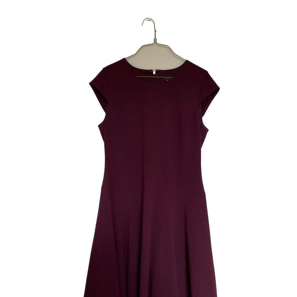 Tommy Hilfiger Women's Solid Cap Sleeve A-Line Dress in Deep Red‎